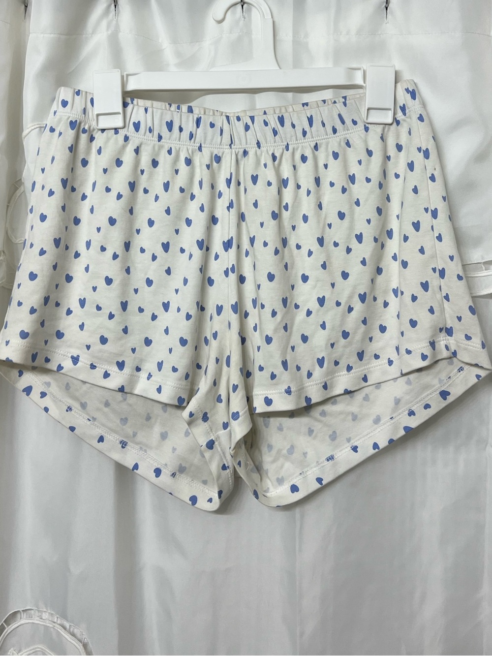 LAKE Pajamas Pima Cotton French Blue Heart Sleep Shorts Size Small